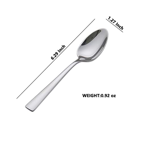 HISSF 6-Pieces Teaspoons Set Stainless Steel 18/0 Tea Spoons, 6.29 Inches For Home, Kitchen Restaurant, square handle - Image 4