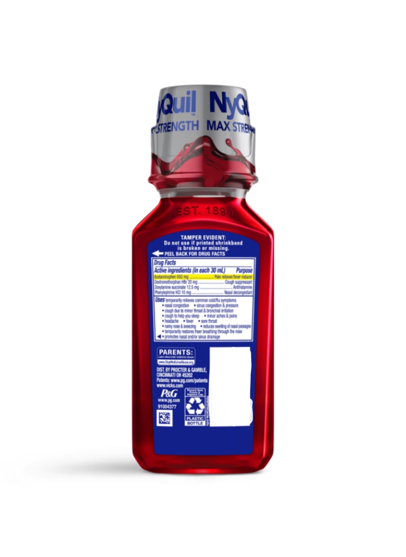 Generic - NyQuil Severe Cold & Flu (12 oz, 354 mL) Strawberry - Image 1