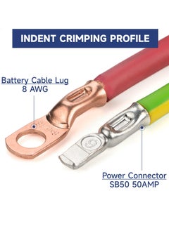 Excefore Battery Cable Crimping Tool for Power 50A & 75A Connectors, Anderson SB50 SB120 SB175 Connectors, AWG 8-1/0 Battery Cable Lugs - Professional Grade Crimper for Secure Power Connections  - Image 4