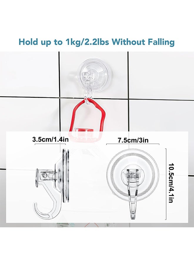 Clear Suction Cup Hooks 4 Pack Plastic Heavy Duty Waterproof Vacuum Sucker Hangers Removable Plastic Hook Cup for Kitchen Bathroom Door Window - Image 5