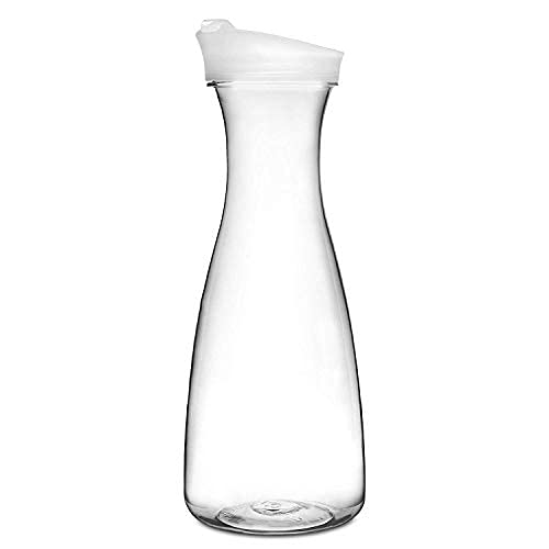 Shoppers Hub PNQ Non Breakable Heavy Duty Scratch Free Transparent Poly Carbonate Material Based Water Juice Soft Drinks Beverages Decanter Bottle Jug Carafe Dispenser for Ideal Use in Homes, Cafes, Hotels and Restaurants (Capacity - 1.0 Litre, Pack of 1 Piece)  - Image 1