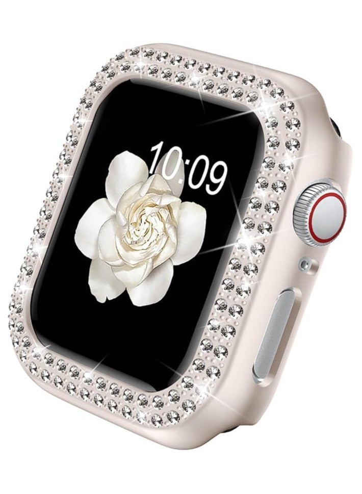 متوافق مع ساعة Apple Watch النسائية مقاس 38 مم، غطاء حماية لامع لسلسلة iWatch 10 9 8 7 6 / SE 5 4 3 2 1 Ultra [بدون واقي شاشة] (38 مم، Starlight) - Image 1