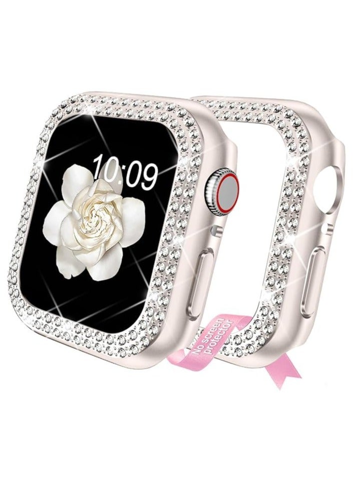 متوافق مع ساعة Apple Watch النسائية مقاس 38 مم، غطاء حماية لامع لسلسلة iWatch 10 9 8 7 6 / SE 5 4 3 2 1 Ultra [بدون واقي شاشة] (38 مم، Starlight) - Image 2