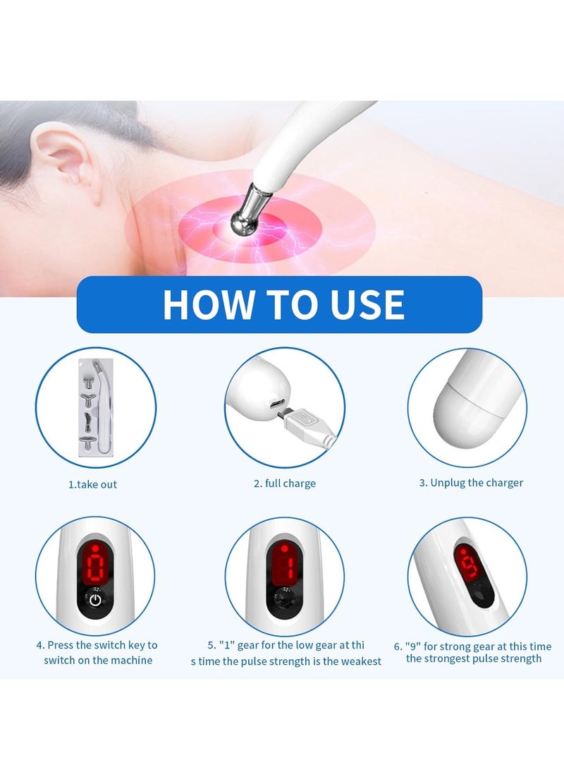 قلم الوخز بالإبر - علاج إلكتروني لتسكين الآلام، قلم تدليك نبضات الطاقة ميريديان 5 في 1، قلم طاقة، أدوات لتسكين الآلام، هدايا للنساء والرجال - Image 3