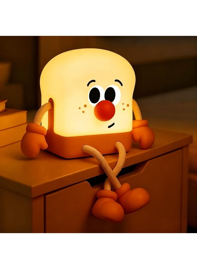 Y&D Toast Night Light for Kids Rechargeable Bedside Lamp Portable Night Lamps with Phone Holder Room Decor Sleep Nightlights for Bedroom Living Room Desk, Desk Lamp Gifts for Baby Teens Adults Table Lamp 1W - Image 1