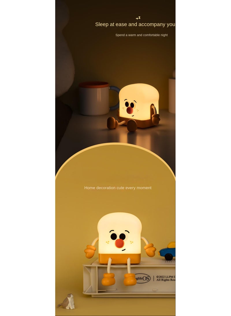 Y&D Toast Night Light for Kids Rechargeable Bedside Lamp Portable Night Lamps with Phone Holder Room Decor Sleep Nightlights for Bedroom Living Room Desk, Desk Lamp Gifts for Baby Teens Adults Table Lamp 1W - Image 5