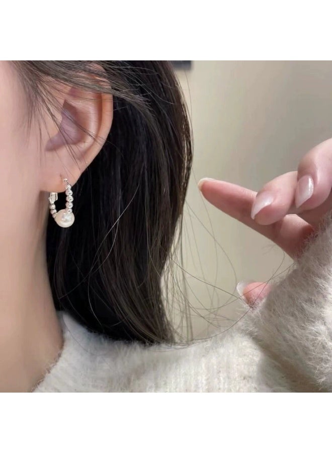 Goolsky S925 Sterling Silver Pearl Hoop Earrings for Women – Minimalist Luxury Small Circle Ear Jewelry - Image 3