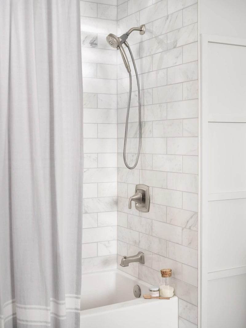 Moen Engage Magnetix Spot Resist Brushed Nickel 3.5-Inch Six-Function Detachable Handheld Showerhead with Magnetic Docking System, 26100SRN - Image 3