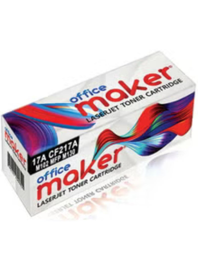 Office Maker 17A CF217A Laserjet Toner Cartridge for Printer Black - Image 1