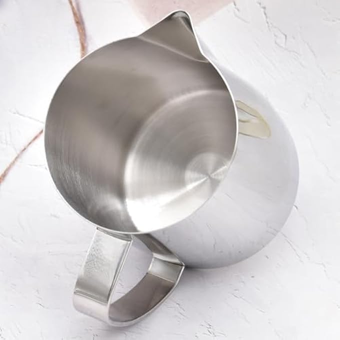 zoohot Milk Frothing Pitcher 24Oz700Ml Espresso Steaming Pitcher Stainless Steel Milk Frother Steamer Cup For Latte Art Silver - Image 5