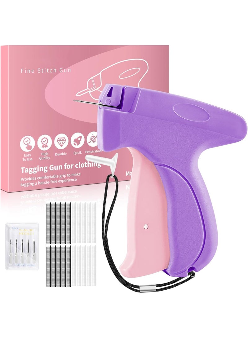 Relex Micro Stitchy Gun for Clothes, Handheld Mini Sewing Tagging Gun, Includes 6 Needles, 1000 Black & White Fasteners (Purple) - Image 1