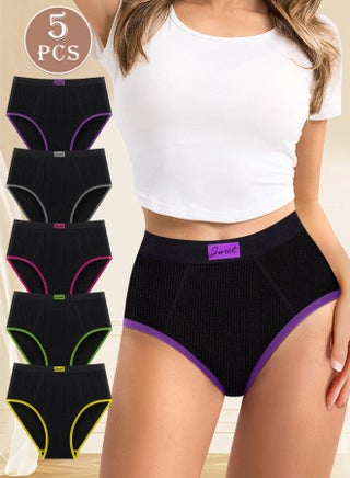 5-Pack Women's Pantie High Waisted High-Cut Stretch Briefs Comfy Cheeky Postpartum C Section Panties - pzsku/Z8A5E2F96884FA53DC568Z/45/1743605215/eaf0bded-47bb-4a9e-912f-8095aa8e3509
