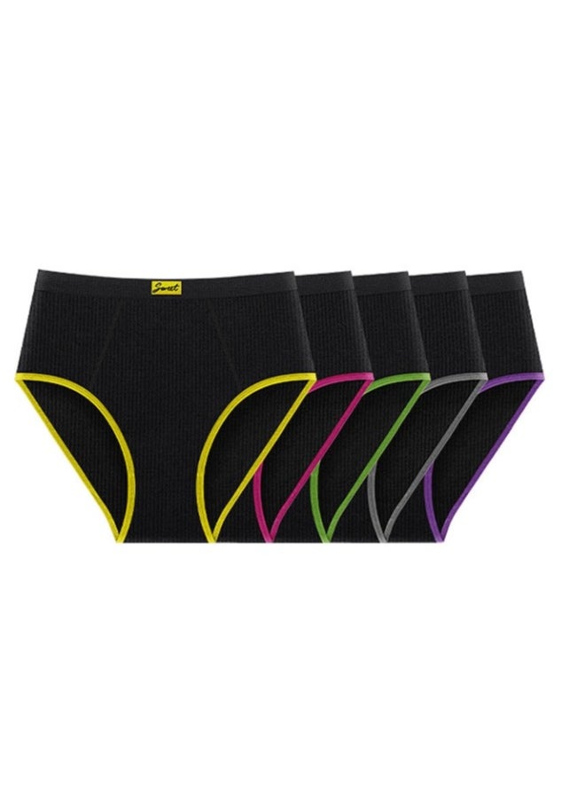 ShebSheb - 5-Pack Women's Pantie High Waisted High-Cut Stretch Briefs Comfy Cheeky Postpartum C Section Panties - Image 1
