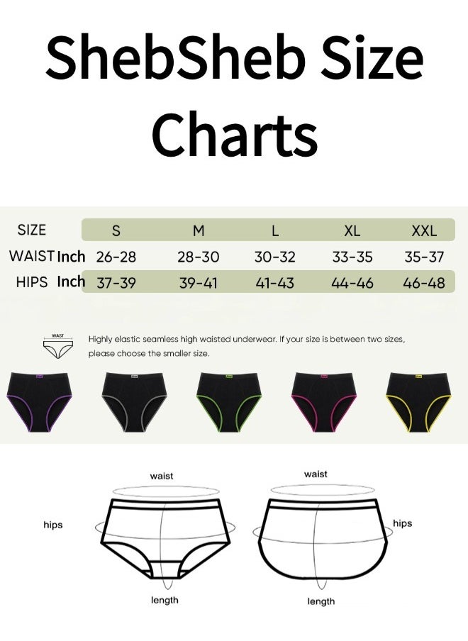 ShebSheb - 5-Pack Women's Pantie High Waisted High-Cut Stretch Briefs Comfy Cheeky Postpartum C Section Panties - Image 1