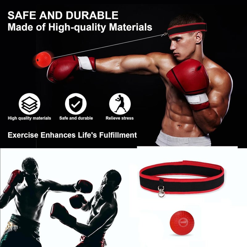 Dermasy Upgraded Boxing Reflex Ball, Boxing Training Ball with Headband Perfect for Reaction, Punching Speed, Fight Skill, Fitness, Newst Boxing Equipment - Image 2