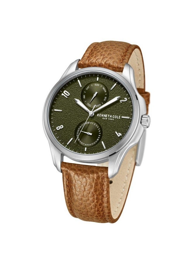 Kenneth Cole Kenneth Cole Quartz Multifunction Green dial Leather Strap Watch for Men-KCWGF0015902MN  - Image 2