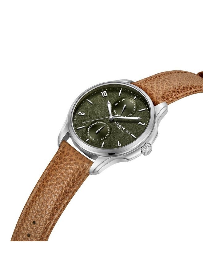 Kenneth Cole Kenneth Cole Quartz Multifunction Green dial Leather Strap Watch for Men-KCWGF0015902MN  - Image 4