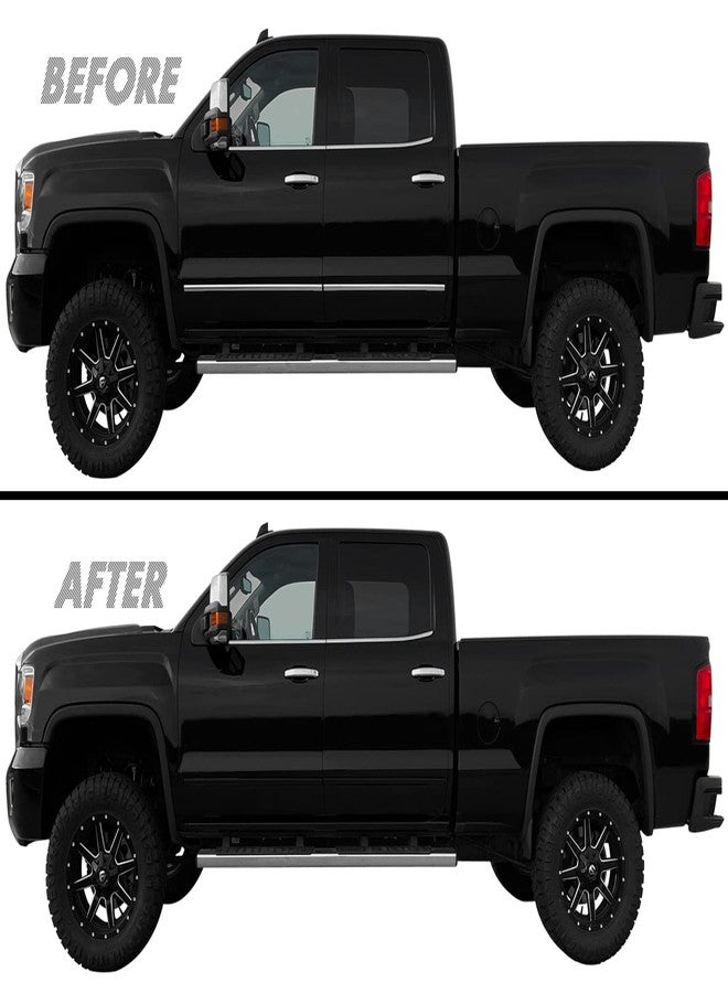 SlickMod Chrome Delete Blackout Vinyl Overlay for 2014-2019 GMC Sierra 1500 2500 3500 Door Trim (2. Door Trim, Satin Black) - Image 1