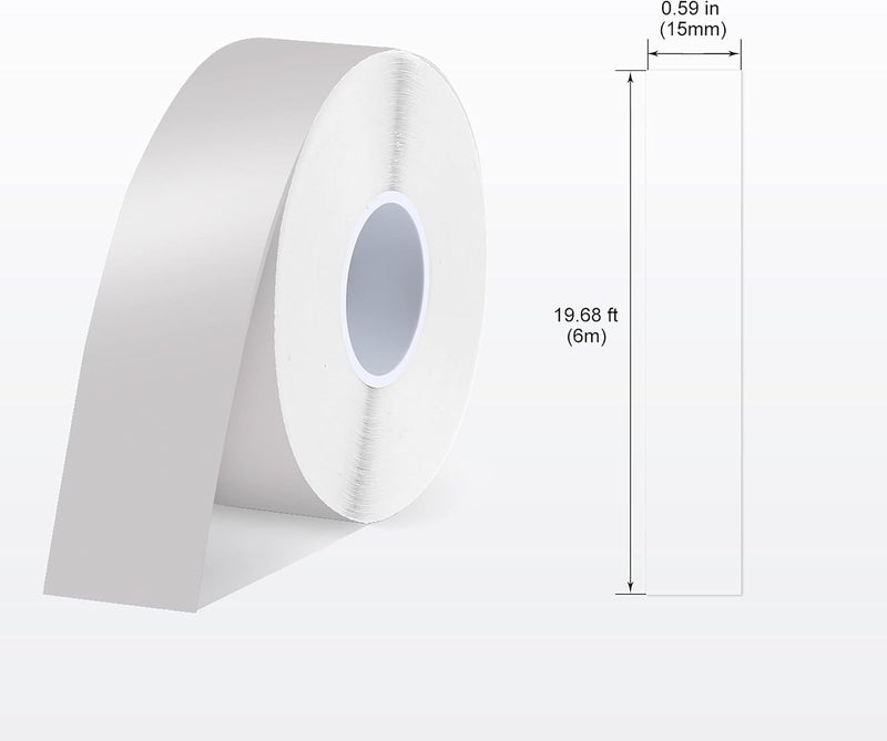 SUPVAN E10 & E11 Label Maker Tape, Transparent 2 Rolls 0.59in Ã— 19.7ft (15mm Ã— 6m) Genuine Continuous Laminated Thermal Label Tape Refill, Waterproof Oilproof Auto Detect Labels, Black on Transparent - Image 2