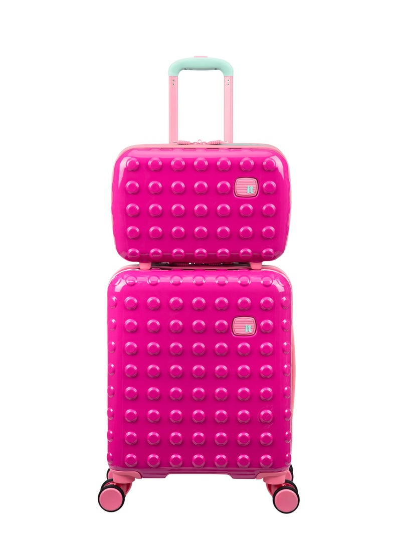 it Luggage KIDS Model Bobble Bloc, FSC Certified, Kids Unisex Suitcase, Children's Carry-On with Bubble Design, ABS Hard Outer Shell, 32 Liters, 2.73Kg (Raspberry Rose) - Image 1