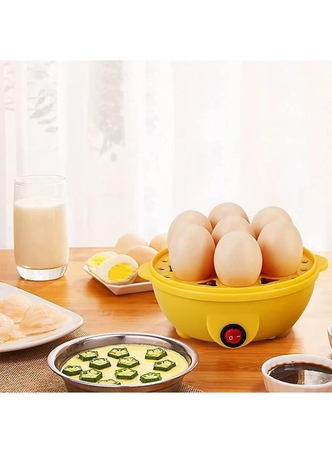 صانعة بيض كهربائية – تصميم دجاجة، تسع حتى 7 بيضات، تشغيل بلمسة واحدة، تحضير سريع (أصفر) - Image 3