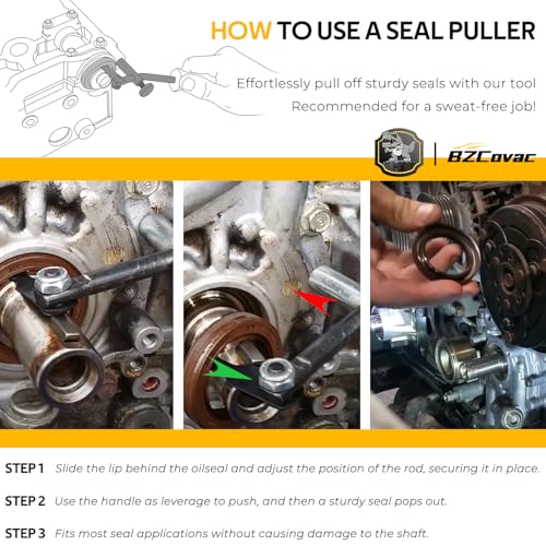 Bzcovac 58430 Shaft Type Seal Puller with 58500 Hook for Shaft/Seals, Universal Seal Removal Tool for Camshaft and Crankshaft Seals, 56750 Blind Oil Seal Puller, Automotive Repair Tool - Image 5