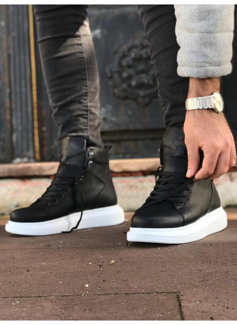 KnACK High Sole Shoes B-080 Black (White Sole)  - Image 2
