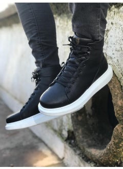 KnACK High Sole Shoes B-080 Black (White Sole)  - Image 3