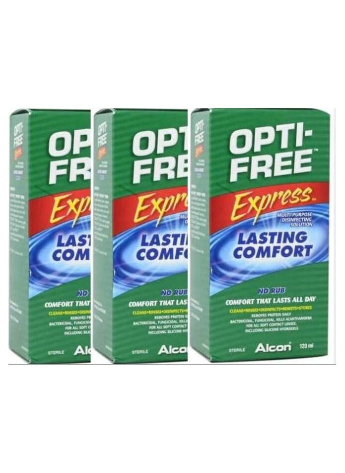 Opti-Free - Express Lasting Comfort Solution 120ml pack of 3 - Image 1