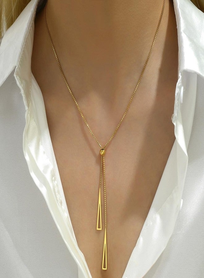 MEENAZ pendant necklace for women Love necklace for woman Gold Long Tie chains for women stylish/Locket Jewellery Set for Women Anti tarnish jewelry |Stainless Steel Valentine Gifts Girlfriend-97 - Image 2