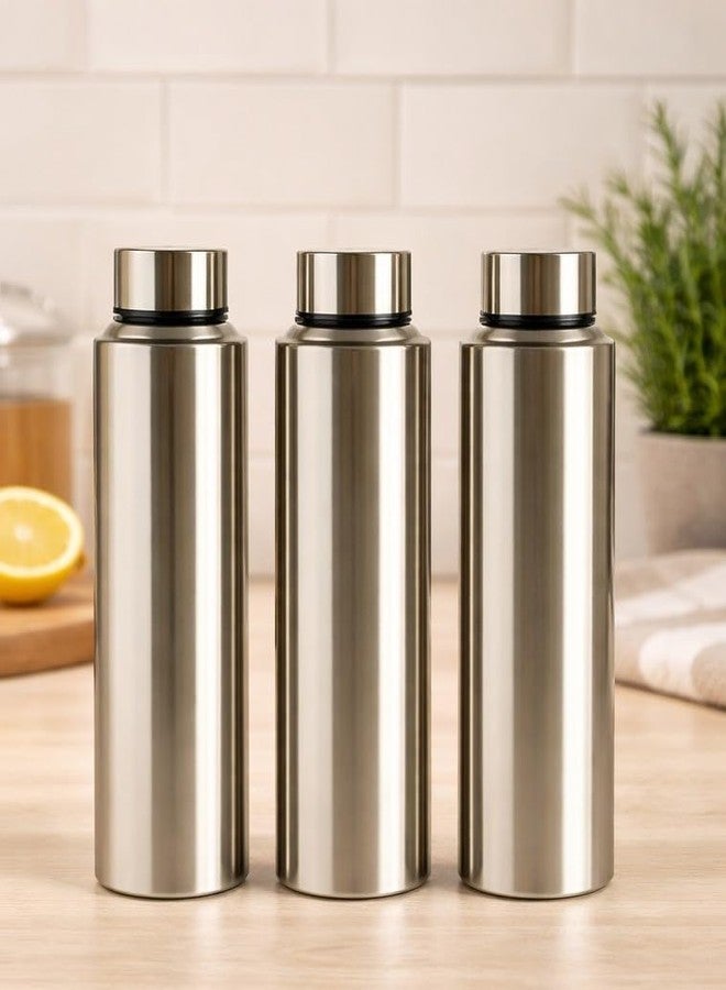 STEEPLE Stainless Steel Fridge Water Bottle/Refrigerator Bottle 1000 ml Bottle (Pack of 6, Steel/Chrome, Steel) - Image 5