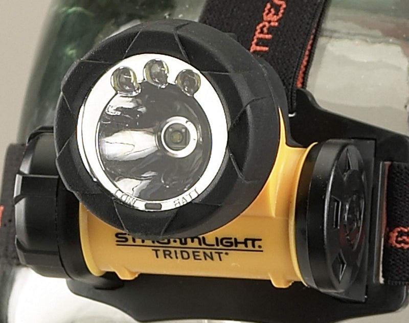 Streamlight 61050 Trident 80-Lumen LED Headlamp with Elastic Head Strap, and Rubber Hard Hat Strap, Yellow - Image 5