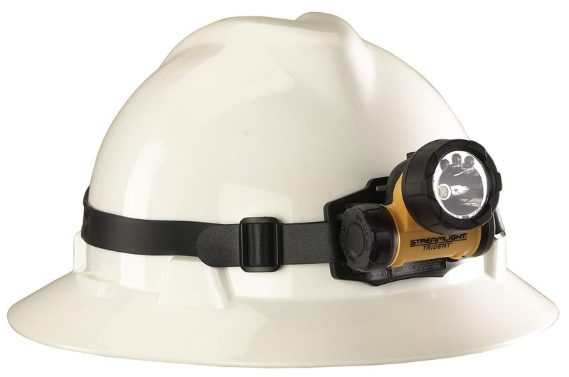 Streamlight 61050 Trident 80-Lumen LED Headlamp with Elastic Head Strap, and Rubber Hard Hat Strap, Yellow - Image 2