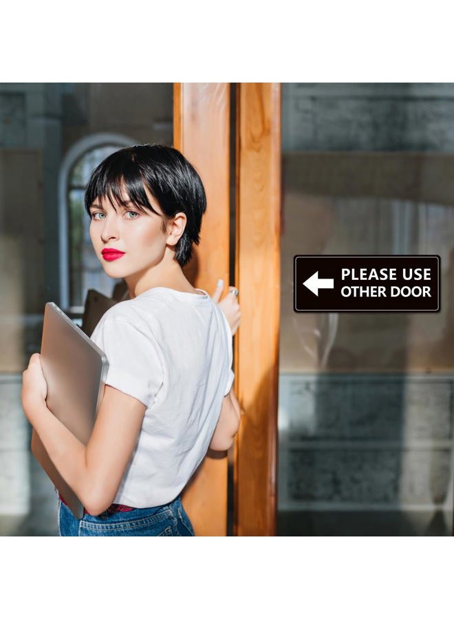 LUHIMO 2Pack Use Other Door Sign，Self-Adhesive Weatherproof Vinyl Please Use Other Door Sticker, Left Right Arrow Entrance Sticker Sign for Home,Office, Business, School, Store, Restaurant - Image 5