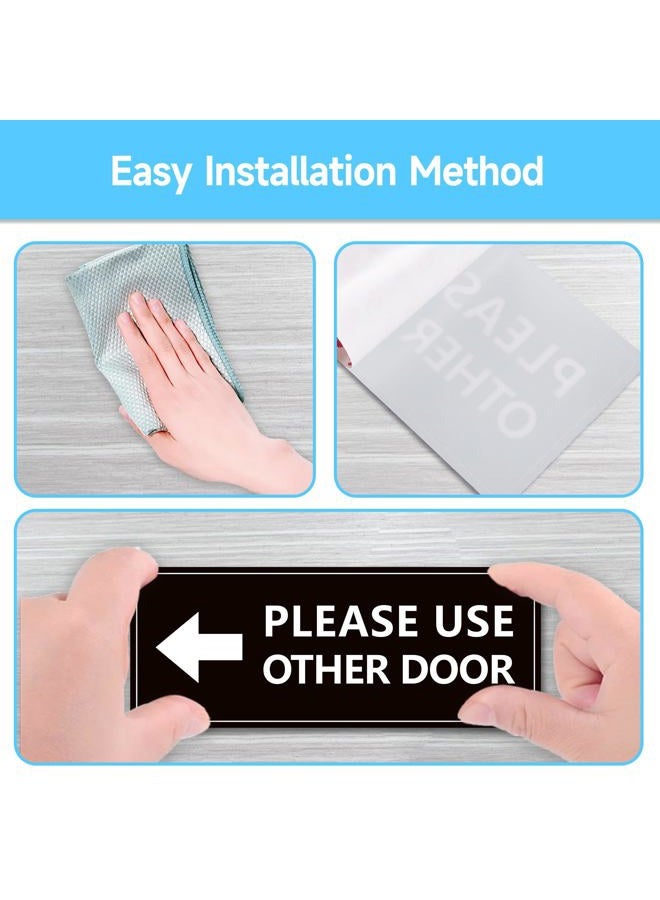 LUHIMO 2Pack Use Other Door Sign，Self-Adhesive Weatherproof Vinyl Please Use Other Door Sticker, Left Right Arrow Entrance Sticker Sign for Home,Office, Business, School, Store, Restaurant - Image 4