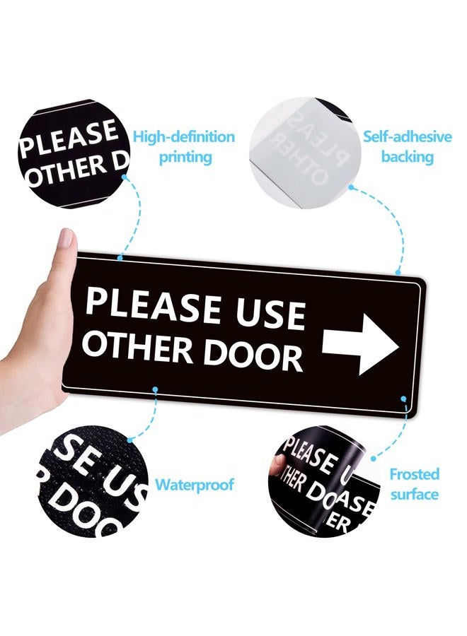 LUHIMO 2Pack Use Other Door Sign，Self-Adhesive Weatherproof Vinyl Please Use Other Door Sticker, Left Right Arrow Entrance Sticker Sign for Home,Office, Business, School, Store, Restaurant - Image 3