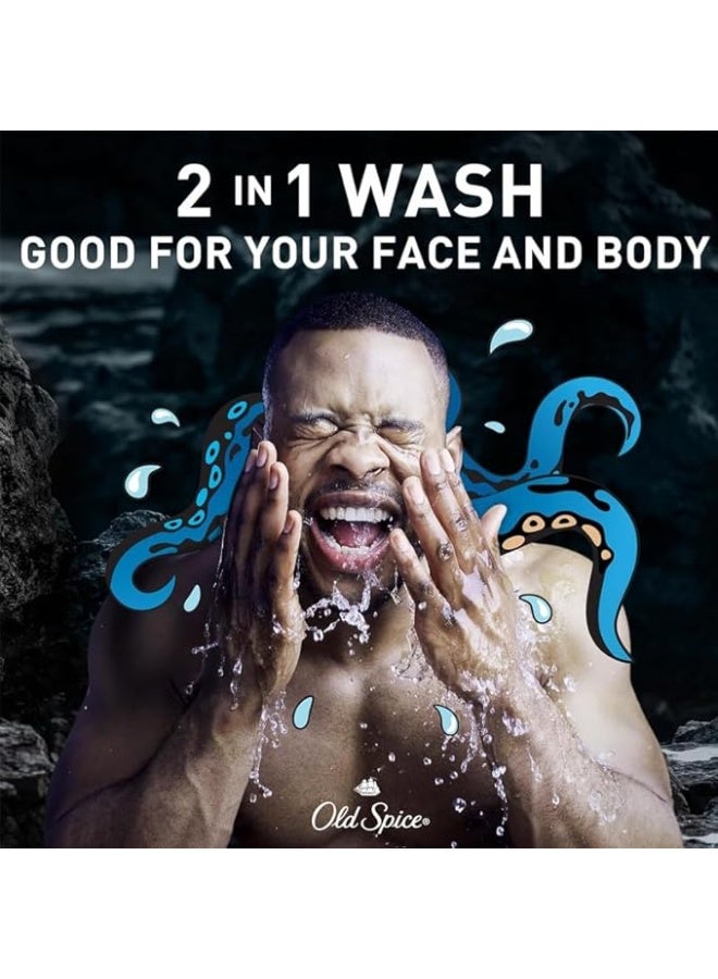 Old Spice Krakengard Body Wash For Men, 24H Freshness, Rich Lather & Deep Clean, Masculine Ocean-Inspired Scent - 987 ml Pack Of 2 - Image 4