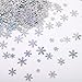 PARTVON Christmas Snowflake Confetti Decoration 1500pcs Snowflakes Frozen Party Confetti Winter Wonderland Birthday Baby Shower Wedding Sequins Christmas Party Sprinkles Confetti Decorations Silver - Image 3
