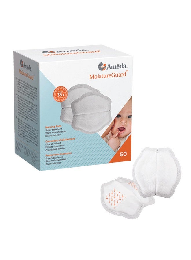 Ameda Moistureguard Disposable Nursing Pads | Breast Milk Pads | Nursing Breast Pads | Breast Feeding Supplies | Stay Dry Nursing Pads | Nursing Pads Disposable | Nursing Pads Breastfeeding | 50 Count - Image 1