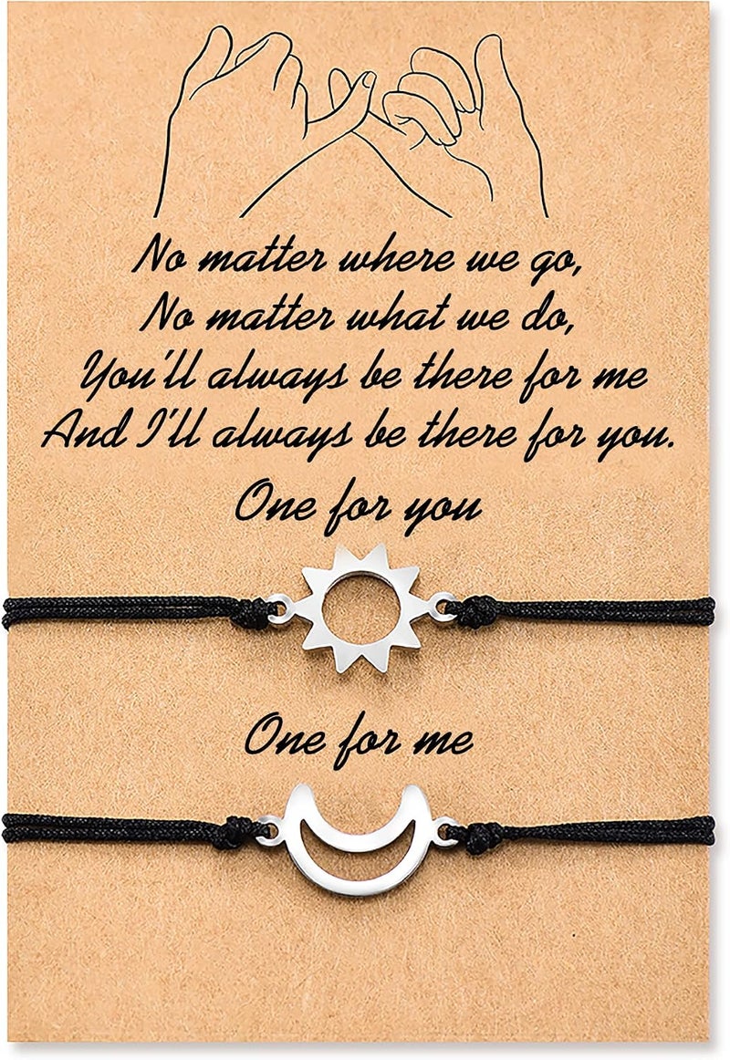 Tarsus Pinky Promise Matching Relationship Bracelets for Friends, Couples, and Family - Black - Image 1