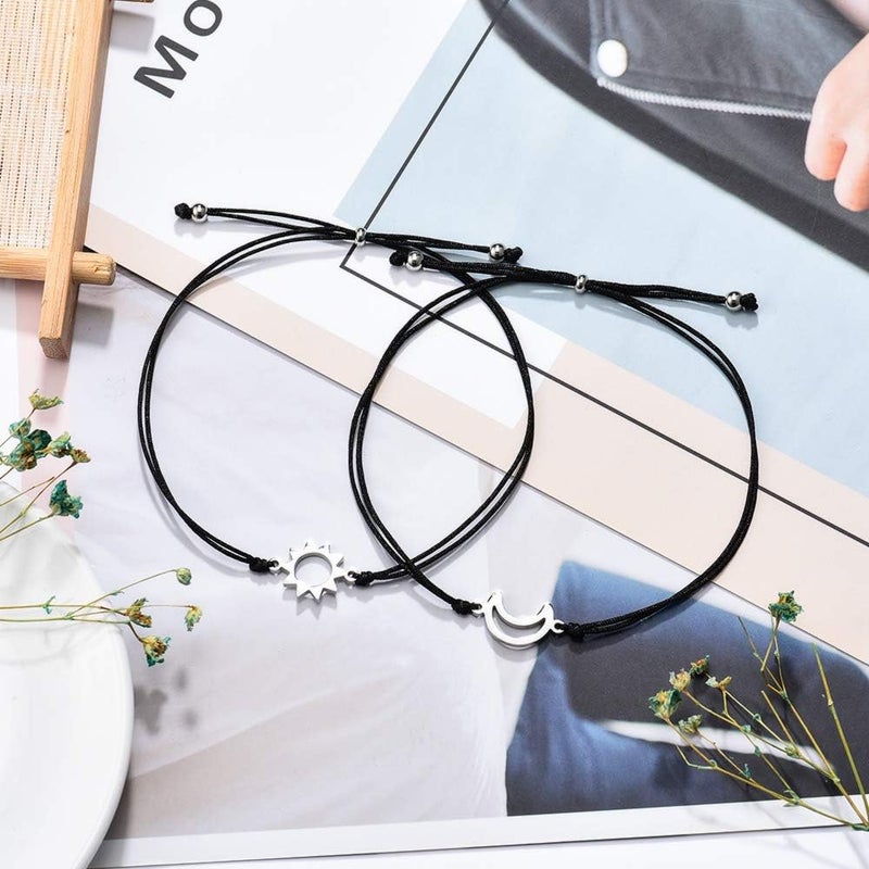 Tarsus Pinky Promise Matching Relationship Bracelets for Friends, Couples, and Family - Black - Image 3