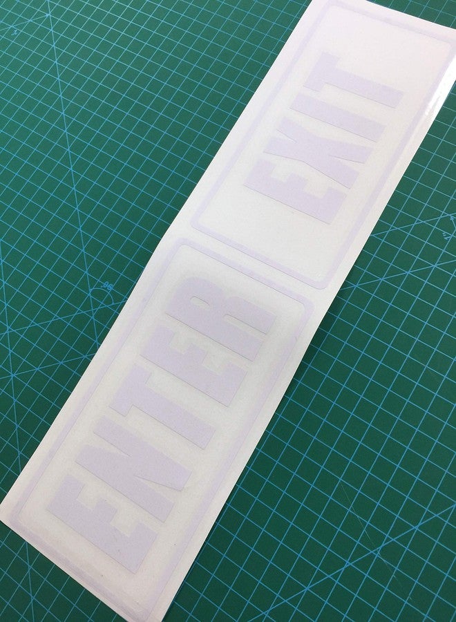 Rockmount Electronics Enter & Exit Door Sign- UV Resistant, Waterproof, Durable, Peel & Stick Adhesive Label Decal Sticker Quote Vinyl Mural Art Script Lettering - Each Decal 7" x 3.5", White - Image 2