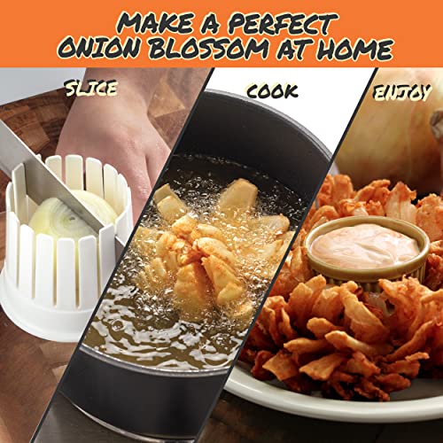 Cook's Choice مجموعة صانع زهور البصل الأصلية من كوك's تشويس - مجموعة مزهرة شاملة مع قاطع النواة ودليل السكين - مقبلات زهور البصل المقلية على طراز المطاعم في المنزل لعطلة عيد الشكر - صنع في الولايات المتحدة الأمريكية - Image 4