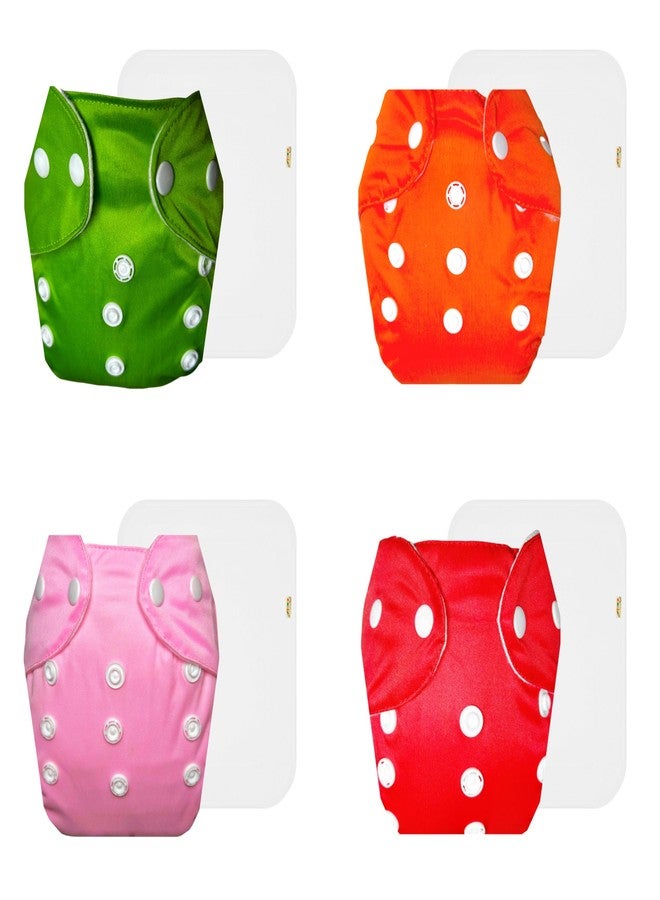 Dumbledo Lite Cloth Diaper with Cotton Insert (Pack of 4) | Dry Feel and Comfortable | 6-Layer Absorbent Pad | Adjustable Snaps | Trusted by Moms | 3 Months - 2 Years | Unisex Baby - Image 1