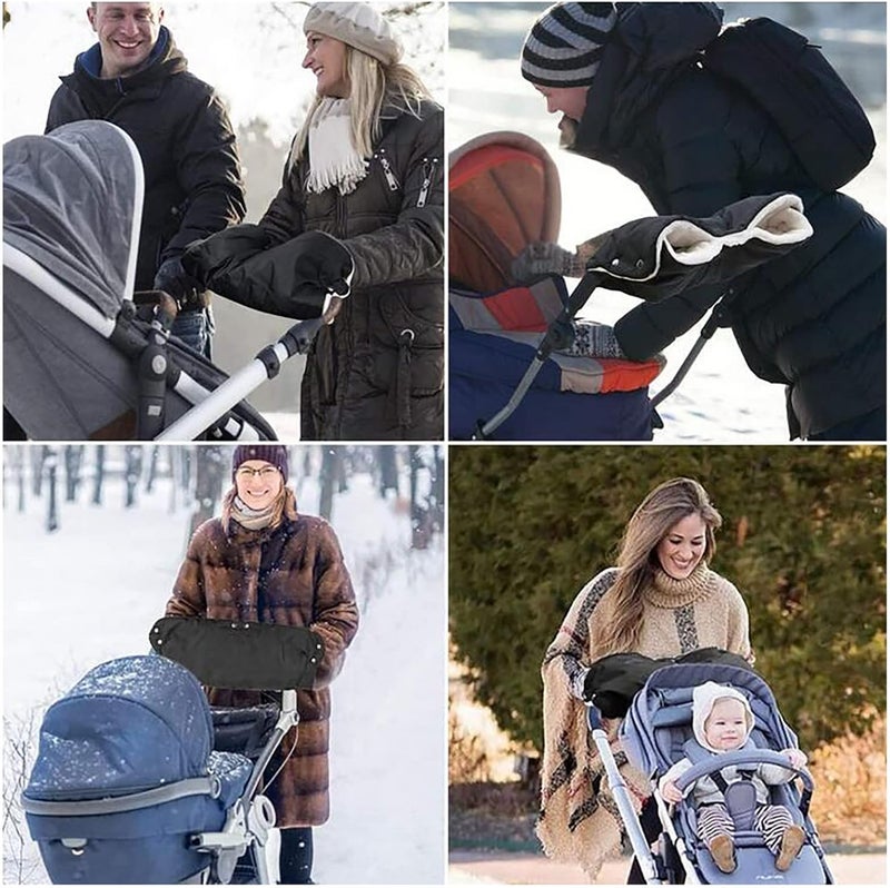 klarako Baby Stroller Glove, Warm Kids Baby Pram Stroller Hand Muff Gloves, Thick Fleece Lined AntiFreeze Newborn Baby Pushchair Mitten, Winter Warm Gloves Winter Baby Stroller Accessories - Image 3