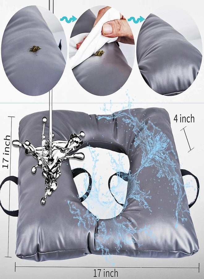 MINIVON Bedside Commode Cushion, Universal Fit, Commode Seat Cushion for Elderly, Soft Seat Pad Cover Toilet Seat, Padded Camping Toilet, Commode Chair Cushion 17" x 17" with Fixing Straps - Image 3