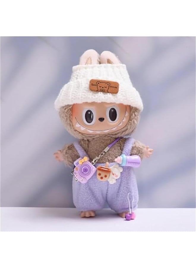 Arabest Clothes for Labubu - Exquisite Labubu Accessories, Fashion Labubu Clothes Set Suitable for 17 Cm Labubu Doll (Purple)  - Image 2