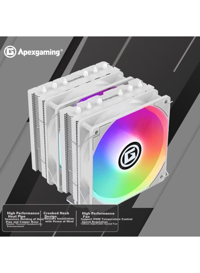 Apexgaming Ad6wg High-performance 6-fin Adjustable Speed White Cooling Fan, New Product - Image 1