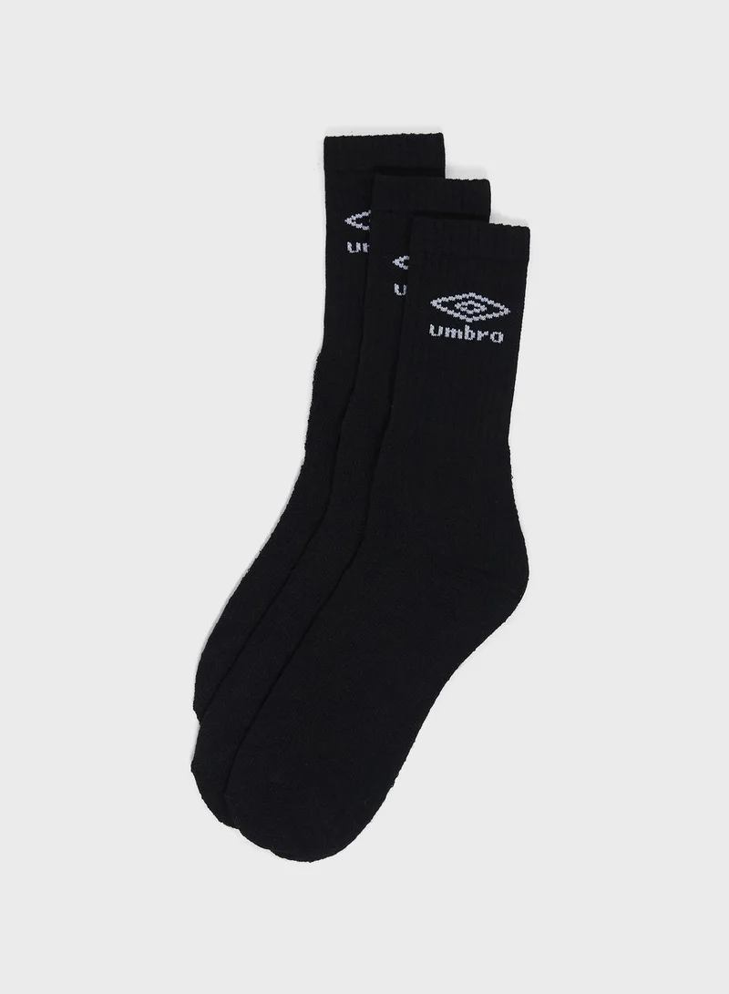 umbro 3 Pack Logo Socks