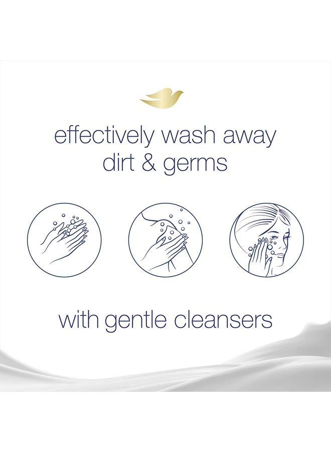 Dove بار الجمال أكثر ترطيبًا من صابون البار لبشرة أنعم، خالي من العطور، مضاد للحساسية للبشرة الحساسة مع منظف لطيف 3.75 أونصة، 4 قطع (عبوة من 1) - Image 3